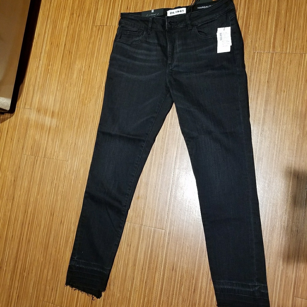 DL1961 black distressed skinny jeans